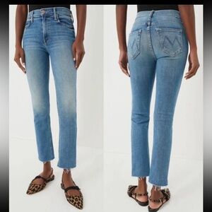 MOTHER Mid-rise dazzler ankle fray